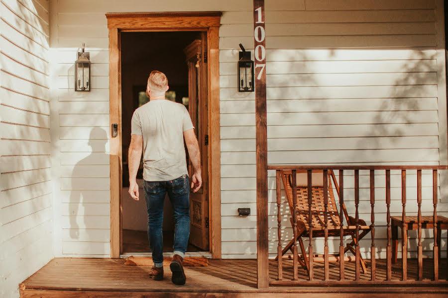 A couple touring a bright East Bay home and realizing they've found the right house.